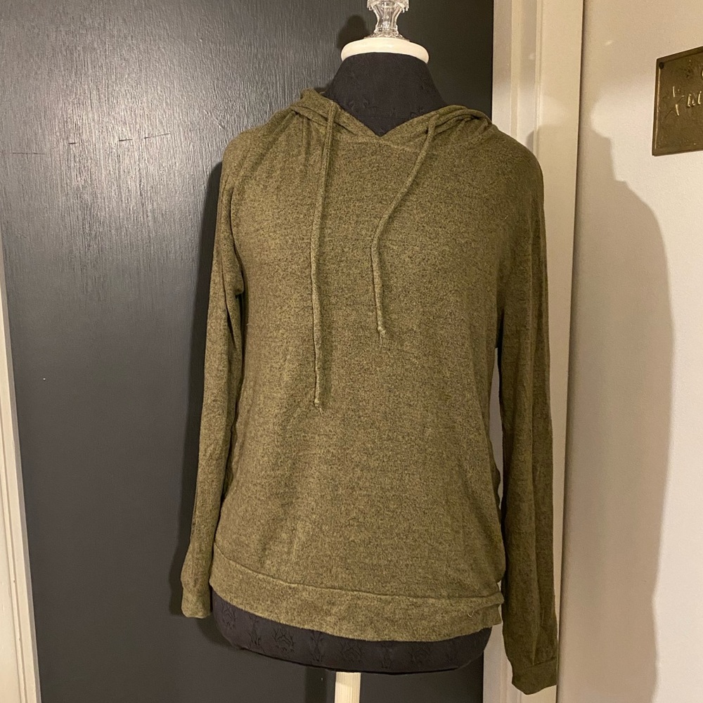 💜 Harlowe & Graham Army Green Khaki Hoodie with Pockets